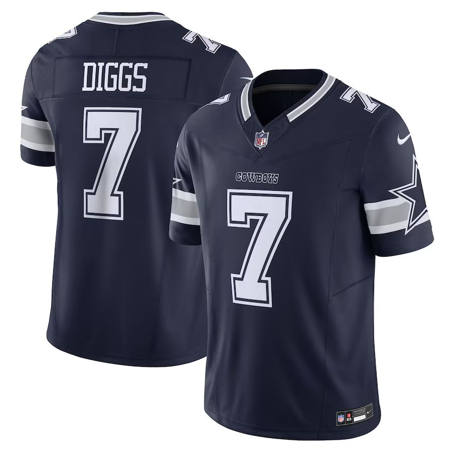 Men Dallas Cowboys #7 Trevon Diggs Nike Navy Vapor F.U.S.E. Limited NFL Jersey